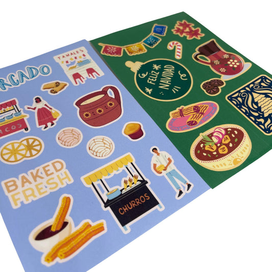Holiday comida Sticker Sheets