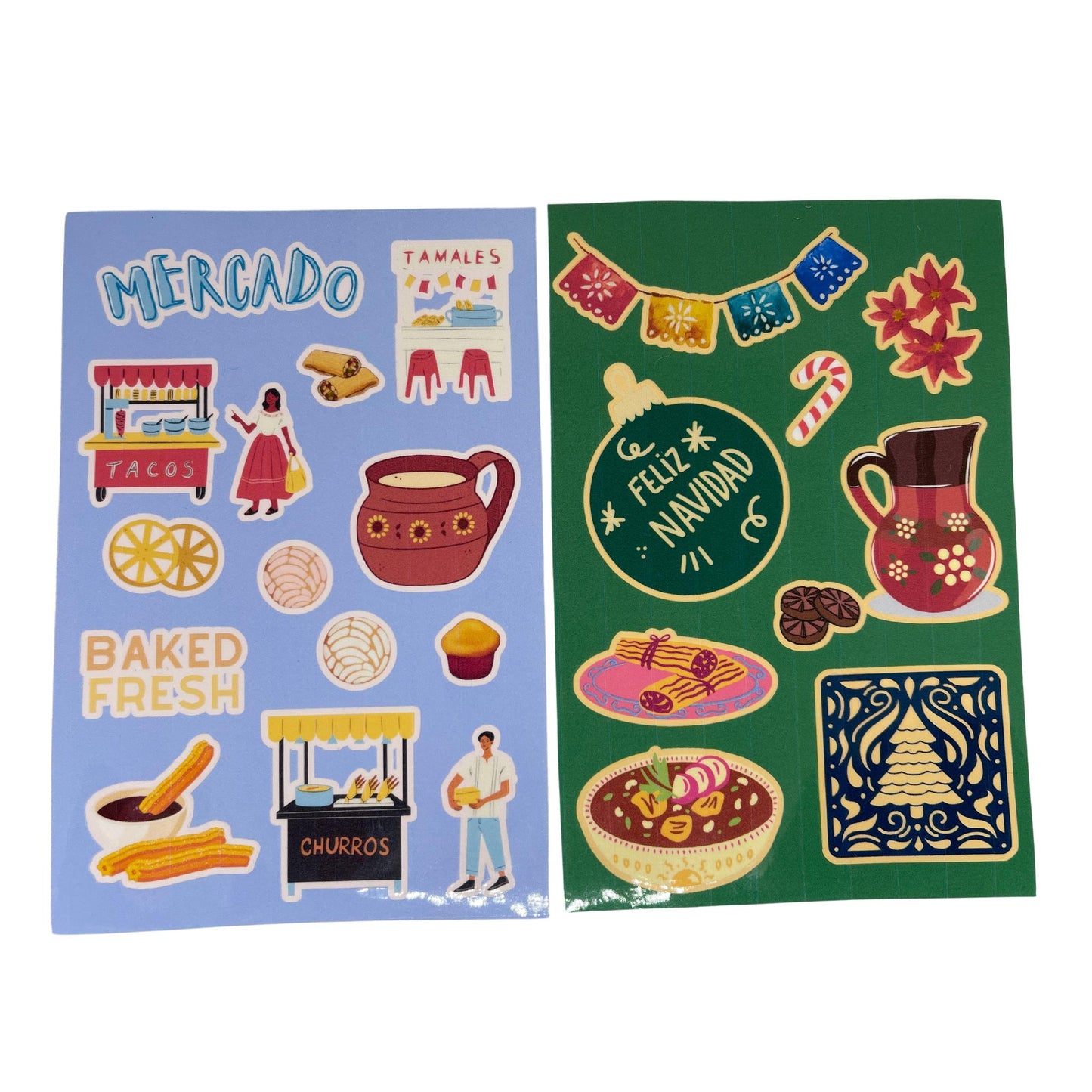 Holiday comida Sticker Sheets